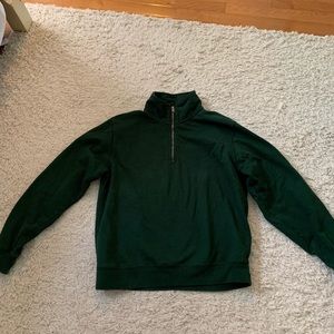 Brandy Melville green missy quarterzip sweatshirt